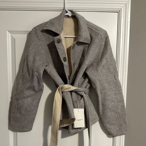 Lafayette 148 New York Gray/Buff reversible coat